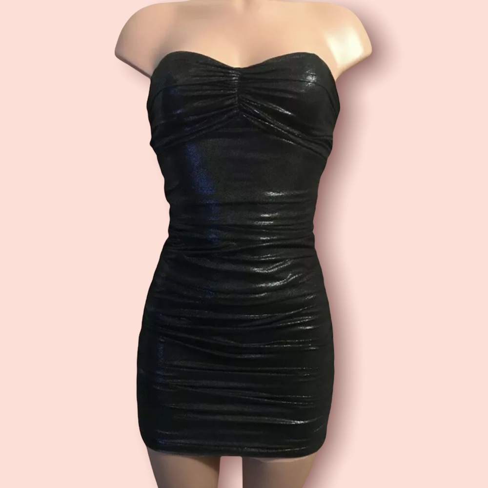 Stretchy Metallic Grey Dress size M